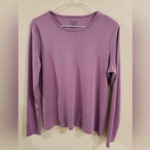 L. L. Bean, Long Sleeve Tee, Size Medium, Violet Chalk